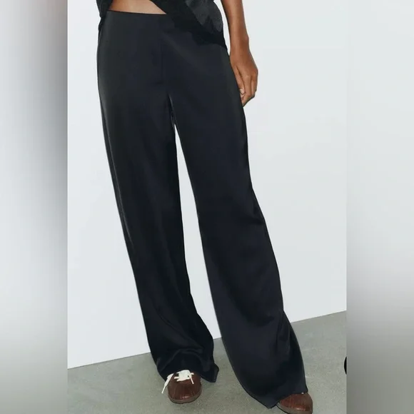 NWT Zara high waist satin pants - Picture 2 of 5